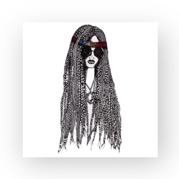 VHTF: Lauren Moshi โ๏ธ๏ธ Tess Color Foil Hippie Girl Swing Tee T Shirt โ๏ธ๏ธ White M - Picture 2 of 16